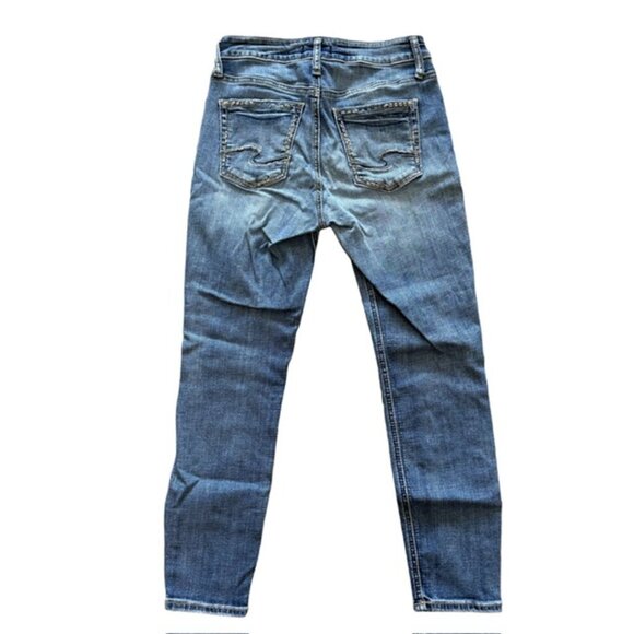 SILVER✨JEANS Suki Skinny Crop Women’s W27/L26 Light Wash Denim 👖 Size 27 - Picture 5 of 15